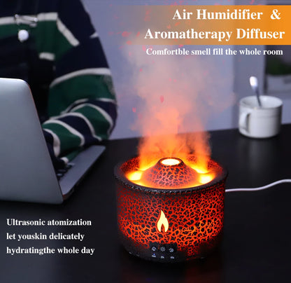 New Portable Volcano Flame Air Humidifier