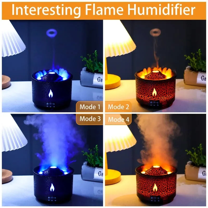 New Portable Volcano Flame Air Humidifier