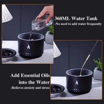 New Portable Volcano Flame Air Humidifier