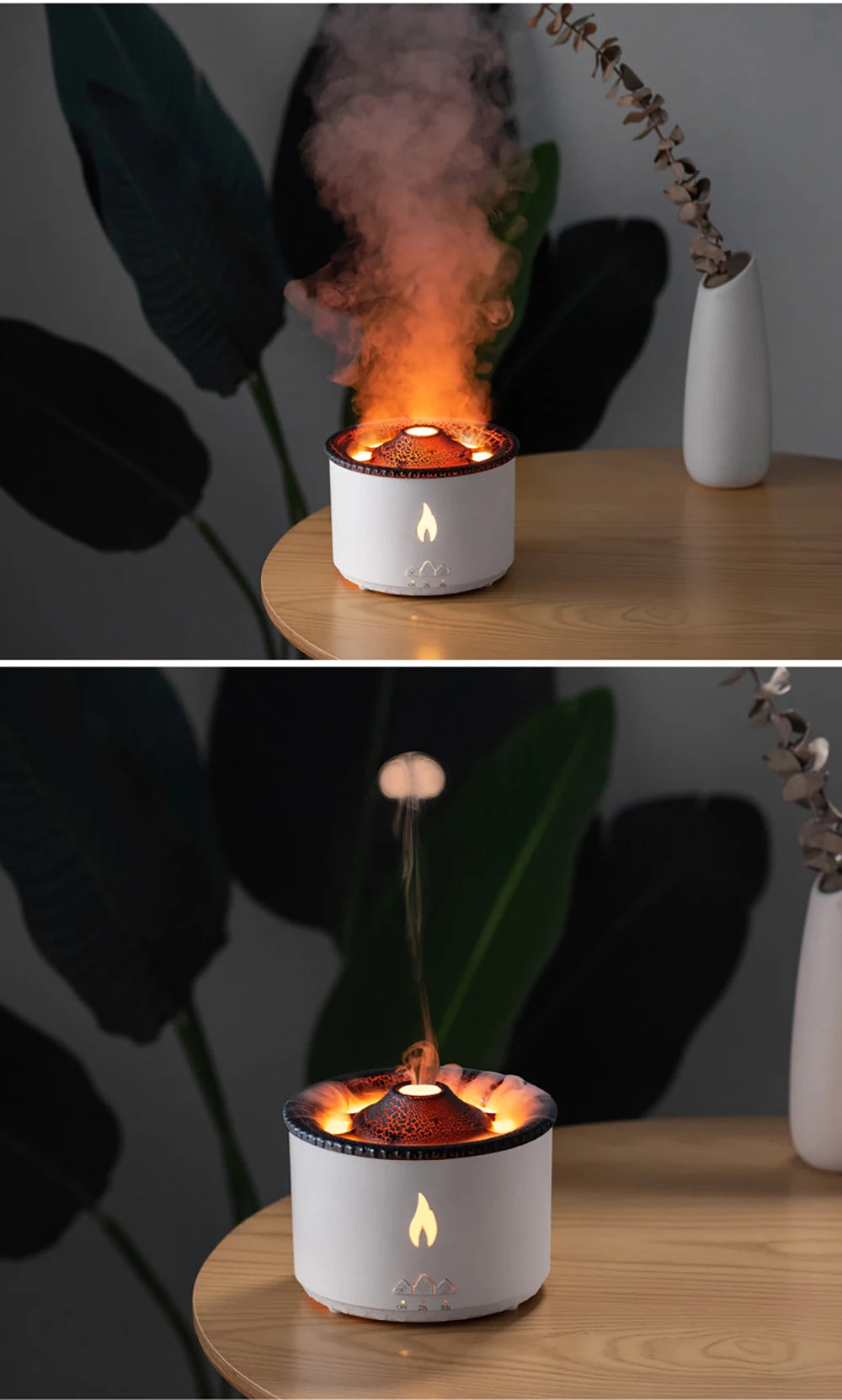 New Portable Volcano Flame Air Humidifier