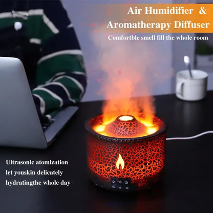 New Portable Volcano Flame Air Humidifier